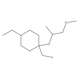 4-Ethyl-1-(iodomethyl)-1-[(1-methoxypropan-2-yl)oxy]cyclohexane Structure