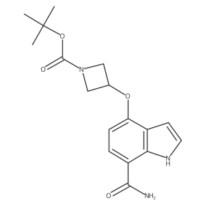 Tert-butyl 3-((7-carbamoyl-1H-indol-4-yl)oxy)azetidine-1-carboxylate结构式