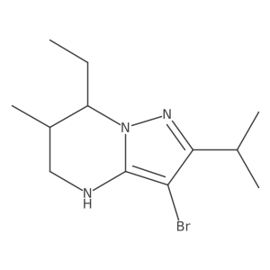 3-bromo-7-ethyl-6-methyl-2-(propan-2-yl)-4H,5H,6H,7H-pyrazolo[1,5-a]pyrimidine结构式