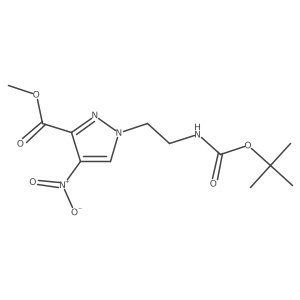 Methyl 1-(2-((tert-butoxycarbonyl)amino)ethyl)-4-nitro-1H-pyrazole-3-carboxylate Structure