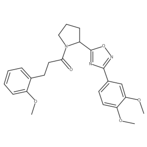 3-(3,4-Dimethoxyphenyl)-5-{1-[3-(2-methoxyphenyl)propanoyl]pyrrolidin-2-yl}-1,2,4-oxadiazole结构式