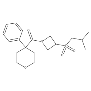 (3-(isobutylsulfonyl)azetidin-1-yl)(4-phenyltetrahydro-2H-pyran-4-yl)methanone Structure