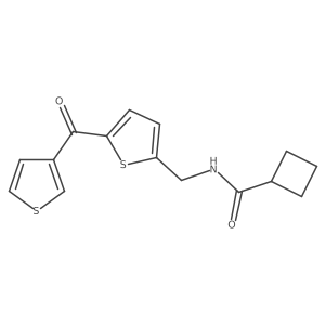 N-((5-(thiophene-3-carbonyl)thiophen-2-yl)methyl)cyclobutanecarboxamide结构式