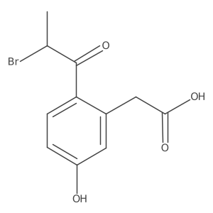 2-(2-Bromopropanoyl)-5-hydroxyphenylacetic acid Structure