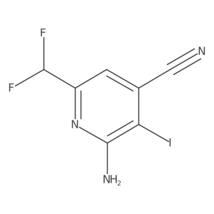 2-Amino-6-(difluoromethyl)-3-iodoisonicotinonitrile结构式