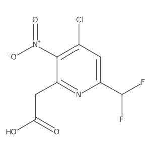 2-(4-Chloro-6-(difluoromethyl)-3-nitropyridin-2-yl)acetic acid Structure