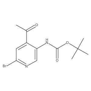 Tert-butyl(4-acetyl-6-bromopyridin-3-yl)carbamate结构式