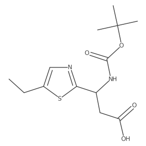 (3S)-3-{[(tert-butoxy)carbonyl]amino}-3-(5-ethyl-1,3-thiazol-2-yl)propanoic acid结构式