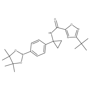 3-tert-Butyl-[1,2,4]oxadiazole-5-carboxylic acid {1-[4-(4,4,5,5-tetramethyl-[1,3,2]dioxaborolan-2-yl)-phenyl]-cyclopropyl}-amide Structure
