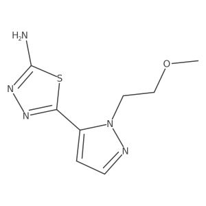 5-[1-(2-Methoxyethyl)-1H-pyrazol-5-yl]-1,3,4-thiadiazol-2-amine结构式