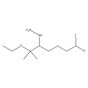 Hydrazine, [1-(1-ethoxy-1-methylethyl)-5,5-difluoropentyl]- Structure