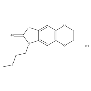 3-(2-(methylthio)ethyl)-6,7-dihydro-[1,4]dioxino[2',3':4,5]benzo[1,2-d]thiazol-2(3H)-imine hydrochloride Structure