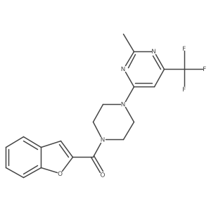 Benzofuran-2-yl(4-(2-methyl-6-(trifluoromethyl)pyrimidin-4-yl)piperazin-1-yl)methanone结构式