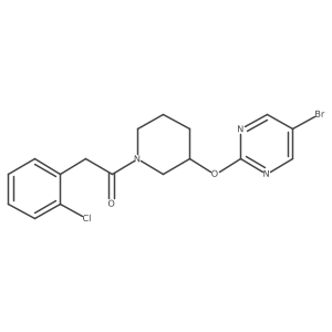 1-(3-((5-Bromopyrimidin-2-yl)oxy)piperidin-1-yl)-2-(2-chlorophenyl)ethanone结构式