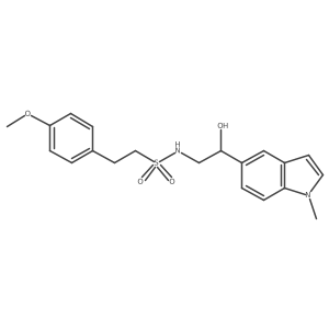 N-(2-hydroxy-2-(1-methyl-1H-indol-5-yl)ethyl)-2-(4-methoxyphenyl)ethanesulfonamide结构式