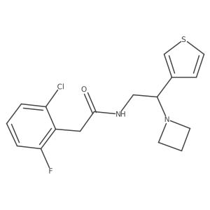 N-(2-(azetidin-1-yl)-2-(thiophen-3-yl)ethyl)-2-(2-chloro-6-fluorophenyl)acetamide结构式