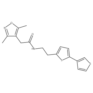 N-(2-([2,3'-bithiophen]-5-yl)ethyl)-2-(3,5-dimethylisoxazol-4-yl)acetamide Structure