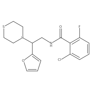 2-chloro-6-fluoro-N-(2-(furan-2-yl)-2-thiomorpholinoethyl)benzamide Structure