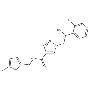 1-(2-(2-fluorophenyl)-2-hydroxyethyl)-N-((5-methylfuran-2-yl)methyl)-1H-1,2,3-triazole-4-carboxamide结构式
