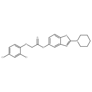 2-(Piperidin-1-yl)benzo[d]thiazol-5-yl 2-(2,4-dichlorophenoxy)acetate结构式