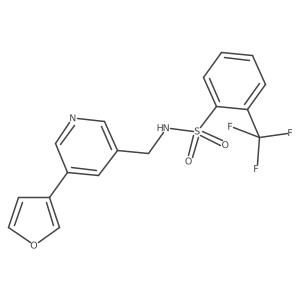N-((5-(furan-3-yl)pyridin-3-yl)methyl)-2-(trifluoromethyl)benzenesulfonamide结构式