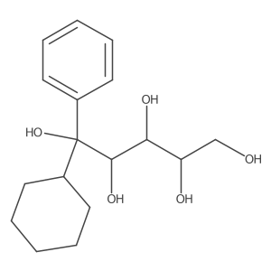 1-Cyclohexyl-1-phenylpentane-1,2,3,4,5-pentol结构式