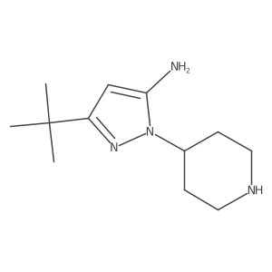 3-(tert-butyl)-1-(piperidin-4-yl)-1H-pyrazol-5-amine结构式