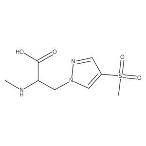 3-(4-methanesulfonyl-1H-pyrazol-1-yl)-2-(methylamino)propanoic acid Structure