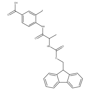 4-[(2R)-2-({[(9H-fluoren-9-yl)methoxy]carbonyl}amino)propanamido]-3-fluorobenzoic acid Structure