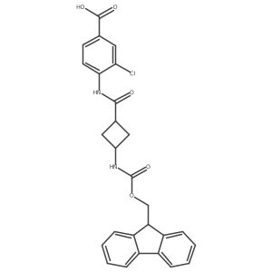 3-chloro-4-[3-({[(9H-fluoren-9-yl)methoxy]carbonyl}amino)cyclobutaneamido]benzoic acid结构式
