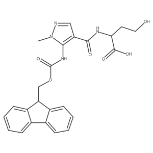 (2R)-2-{[5-({[(9H-fluoren-9-yl)methoxy]carbonyl}amino)-1-methyl-1H-pyrazol-4-yl]formamido}-4-hydroxybutanoic acid结构式