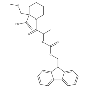 1-[(2R)-2-({[(9H-fluoren-9-yl)methoxy]carbonyl}amino)propanoyl]-2-(methoxymethyl)piperidine-2-carboxylic acid结构式