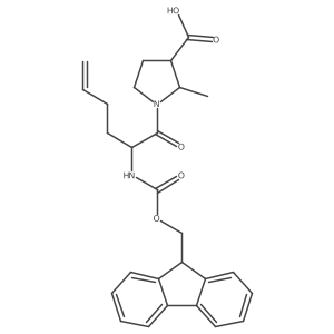 1-[2-({[(9H-fluoren-9-yl)methoxy]carbonyl}amino)hex-5-enoyl]-2-methylpyrrolidine-3-carboxylic acid结构式