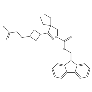 3-(1-{2-ethyl-2-[({[(9H-fluoren-9-yl)methoxy]carbonyl}amino)methyl]butanoyl}azetidin-3-yl)propanoic acid Structure