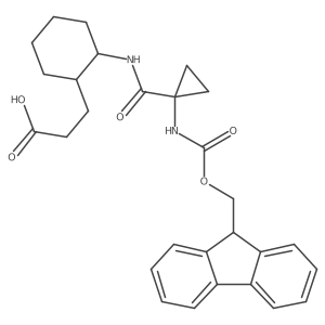 3-{2-[1-({[(9H-fluoren-9-yl)methoxy]carbonyl}amino)cyclopropaneamido]cyclohexyl}propanoic acid Structure