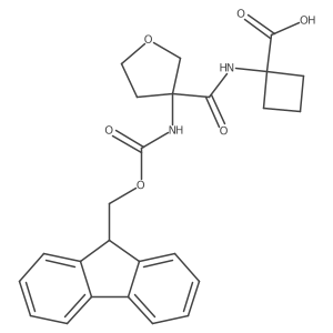 1-[3-({[(9H-fluoren-9-yl)methoxy]carbonyl}amino)oxolane-3-amido]cyclobutane-1-carboxylic acid Structure