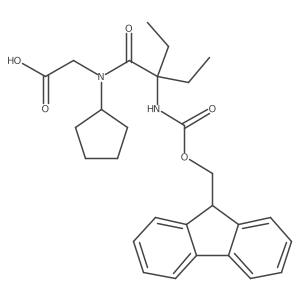 2-[N-cyclopentyl-2-ethyl-2-({[(9H-fluoren-9-yl)methoxy]carbonyl}amino)butanamido]acetic acid结构式