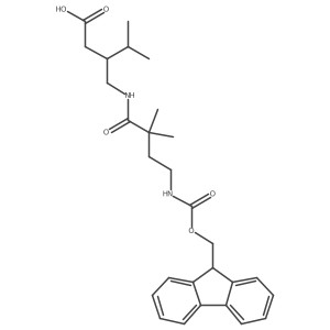 3-{[4-({[(9H-fluoren-9-yl)methoxy]carbonyl}amino)-2,2-dimethylbutanamido]methyl}-4-methylpentanoic acid Structure