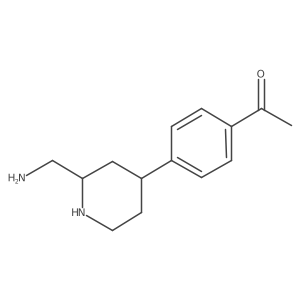 1-{4-[2-(Aminomethyl)piperidin-4-yl]phenyl}ethan-1-one Structure