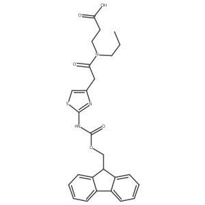 3-{2-[2-({[(9H-fluoren-9-yl)methoxy]carbonyl}amino)-1,3-thiazol-4-yl]-N-propylacetamido}propanoic acid Structure
