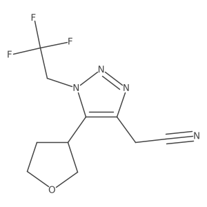 2-[5-(oxolan-3-yl)-1-(2,2,2-trifluoroethyl)-1H-1,2,3-triazol-4-yl]acetonitrile Structure