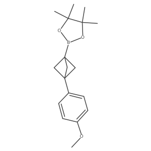 2-(3-(4-Methoxyphenyl)bicyclo[1.1.1]pentan-1-yl)-4,4,5,5-tetramethyl-1,3,2-dioxaborolane结构式