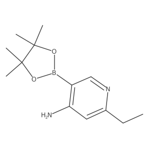 2-Ethyl-5-(4,4,5,5-tetramethyl-1,3,2-dioxaborolan-2-yl)pyridin-4-amine结构式