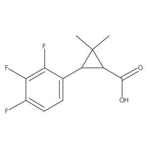 rac-(1R,3R)-2,2-dimethyl-3-(2,3,4-trifluorophenyl)cyclopropane-1-carboxylic acid结构式