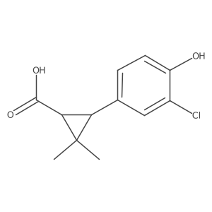 rac-(1R,3R)-3-(3-chloro-4-hydroxyphenyl)-2,2-dimethylcyclopropane-1-carboxylic acid结构式