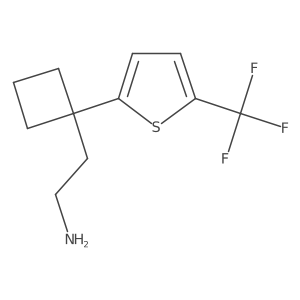 2-{1-[5-(Trifluoromethyl)thiophen-2-yl]cyclobutyl}ethan-1-amine结构式