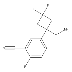 5-[1-(Aminomethyl)-3,3-difluorocyclobutyl]-2-fluorobenzonitrile结构式