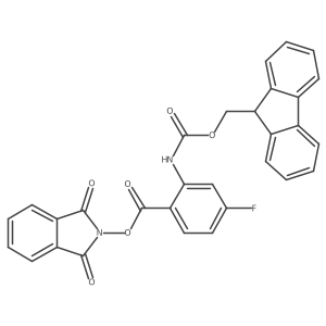1,3-dioxo-2,3-dihydro-1H-isoindol-2-yl 2-({[(9H-fluoren-9-yl)methoxy]carbonyl}amino)-4-fluorobenzoate结构式