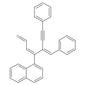 2-Hexen-5-ynal, 3-(1-naphthalenyl)-6-phenyl-4-(phenylmethylene)-, (2Z,4E)- Structure