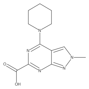 2-methyl-4-(piperidin-1-yl)-2H-pyrazolo[3,4-d]pyrimidine-6-carboxylic acid Structure